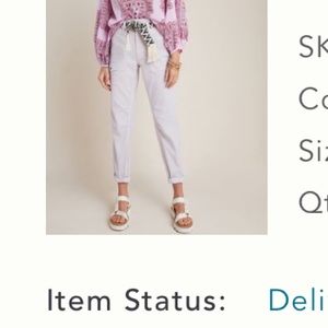 Lavender Cargo Pants-Anthropologie